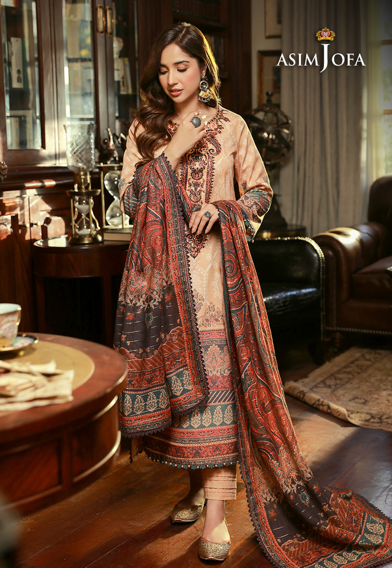 AJAWP-03 EMBROIDERED KARANDI STITCHED 3 PCS