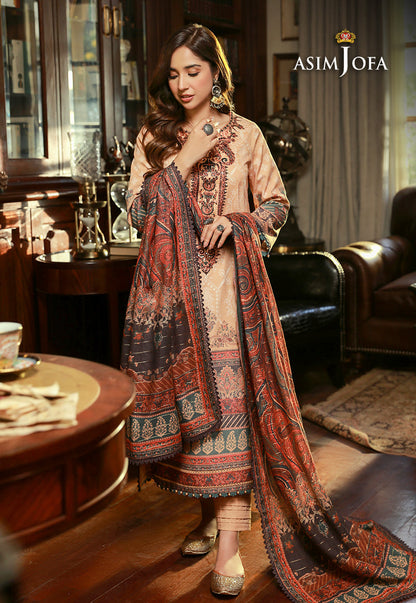 AJAWP-03 EMBROIDERED KARANDI STITCHED 3 PCS