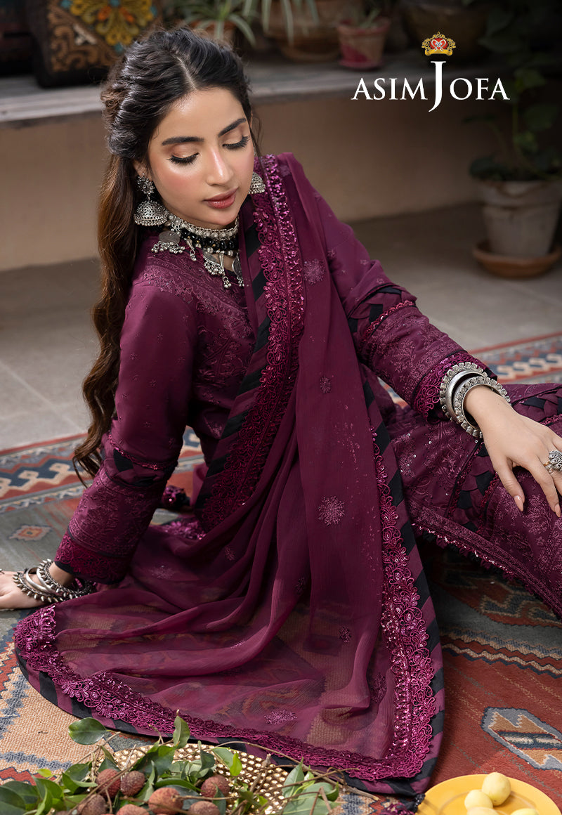 AJSWP-05 EMBROIDERED LAWN SILK STITCHED 3 PCS