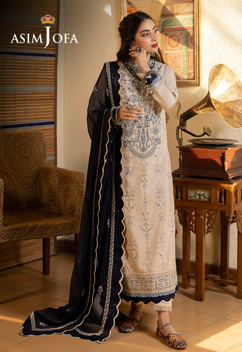 AJSW-17 EMBROIDERED LAWN SILK 3 PCS