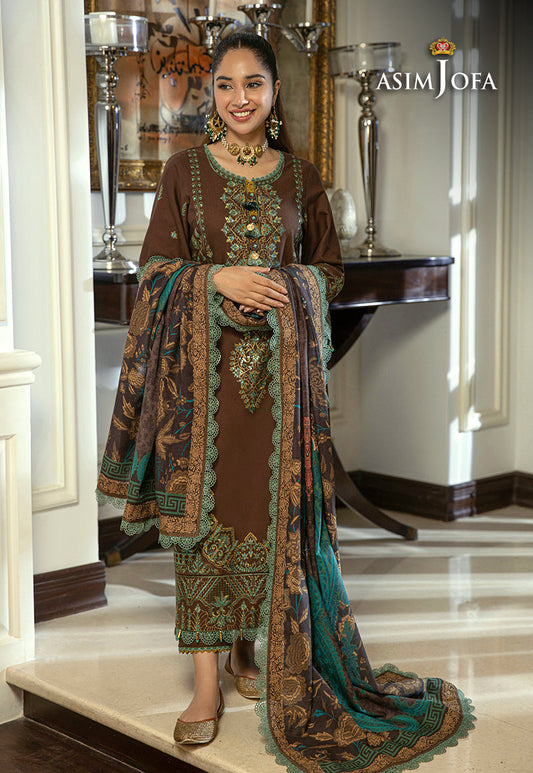 AJAWP-01 EMBROIDERED KHADDAR STITCHED 3 PCS