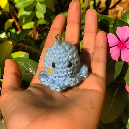 Cute handmade crocheted octopus keychain