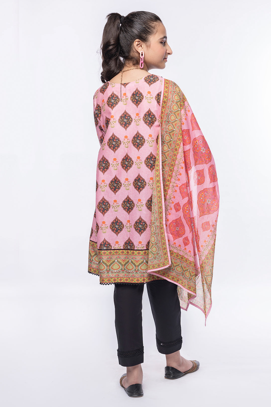 3PCS Digital Printed Lawn Shirt, Dupatta & Cotton Trouser SKU: SFRK-003