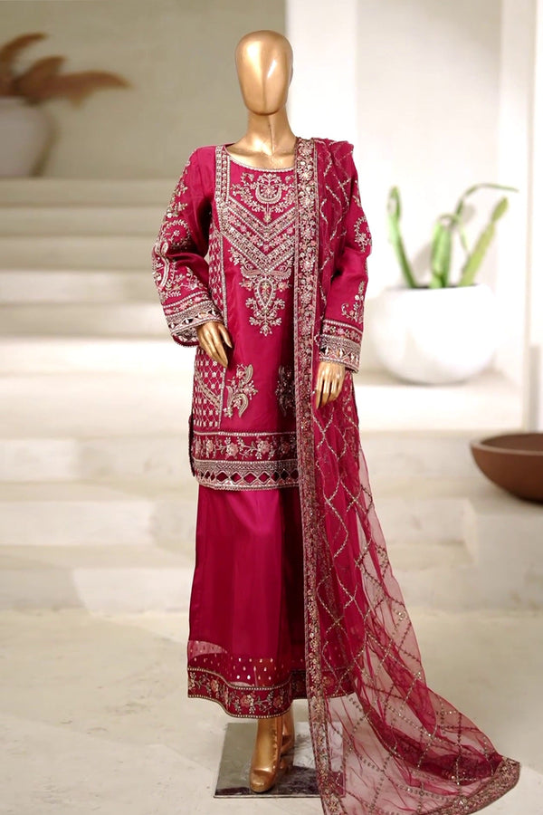 Mahpara by Sada Bahar Stitched 3 Piece Festive Formals Vol-16 Collection'2025-B-30-Maroon