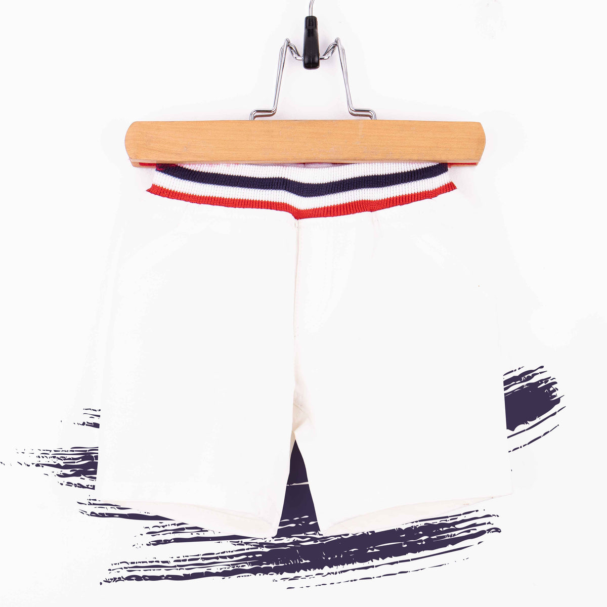 Baby Boy White Rib Cotton Shorts