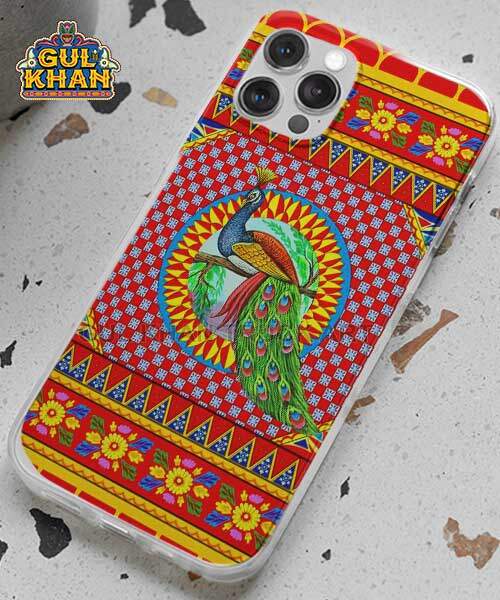 Peacock Printed Truck Art Mobile Cover Design