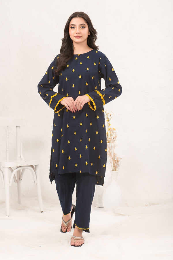 Ochre Clothing Cotton Embroidered 2 Pc Suit Collection'2025-SOLE-02