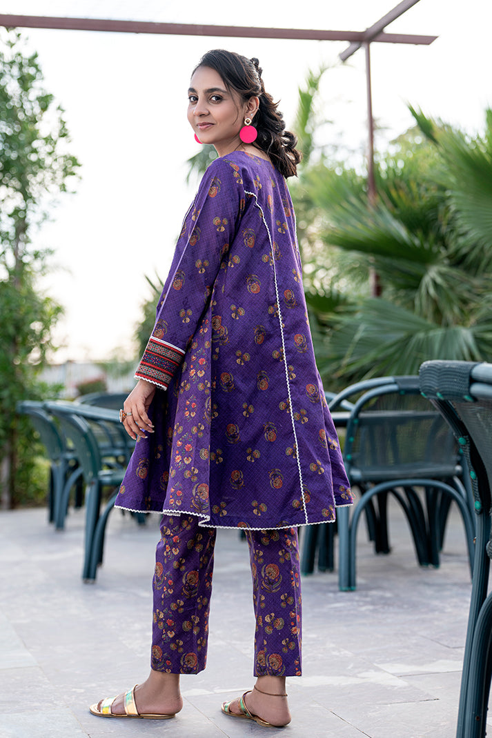T-ALPRTW-030, All over printed dress with the pear of frock and trouser