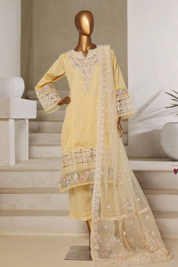 Sada Bahar Stitched 3 Piece Luxury Jacquard Collection'2025-JC-1-Yellow