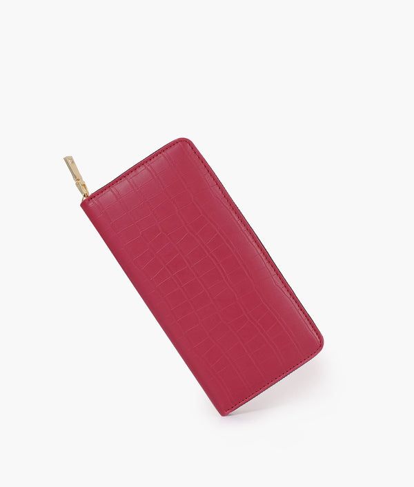 RTW Creation - Burgundy crocodile pattern wallet