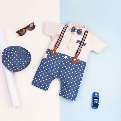 Baby Boy3 Piece Skin Polka Print Formal Romper