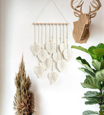 Handmade Macramé Leaf Wall Hanging – Boho Wall Décor