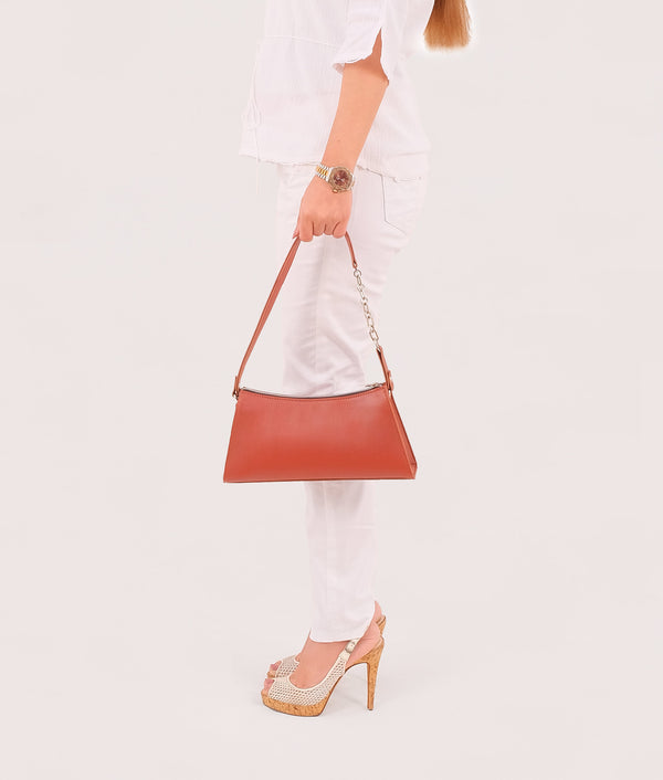 RTW Creation - Rust evening bag with chain handle