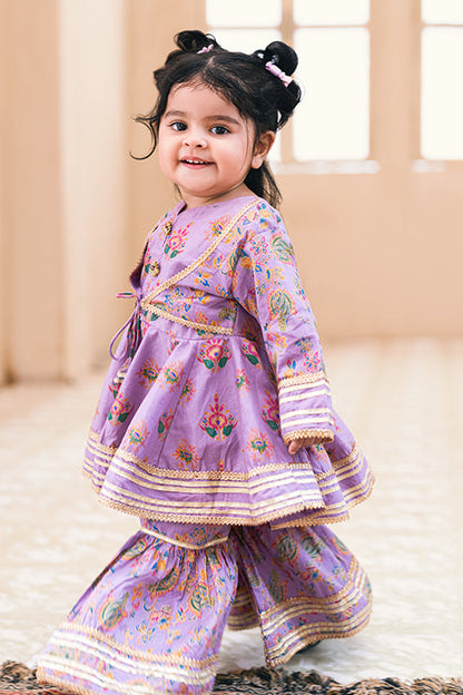 Lavender Printed Festive 2 pcs Dress, SKU: MGCFC-007