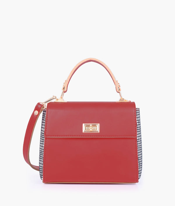 RTW Creation - Red criss-cross top-handle bag