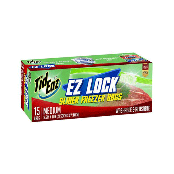Tid Eaz Ez Lock Slider Freezer Bags Medium 15s