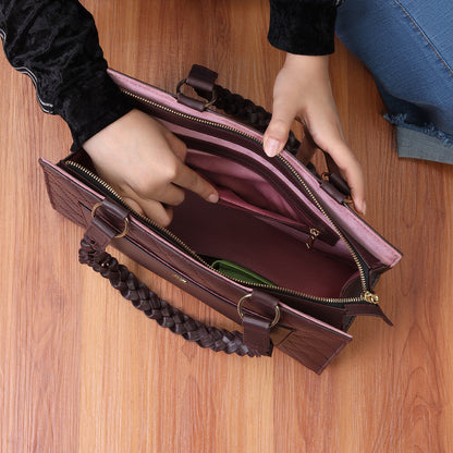 Velvique Leather Tote Bag-tan