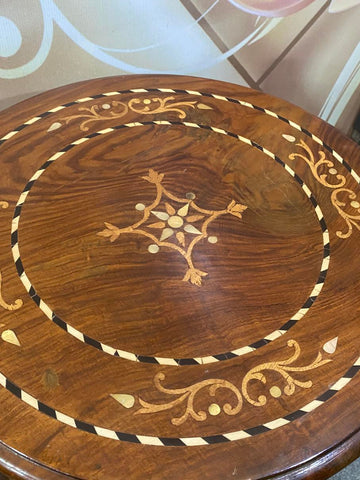 Dark Brown Round Telephone Table