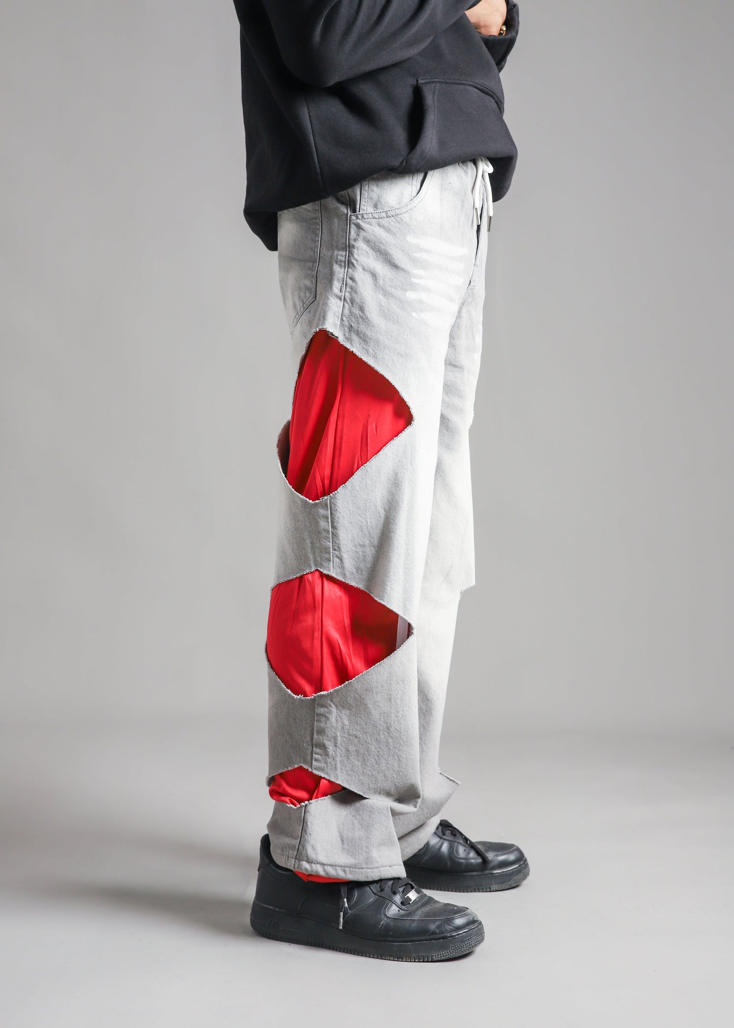 Denim Nylon Hybrid Pants