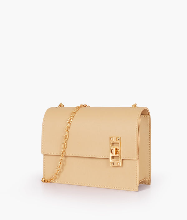 RTW Creation - Off-white chain shoulder bag with twist lock