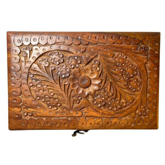 Three step-Wooden Craved Jewellery box