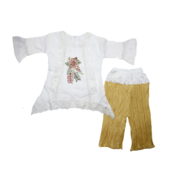 White Fancy Top With Pajama 3