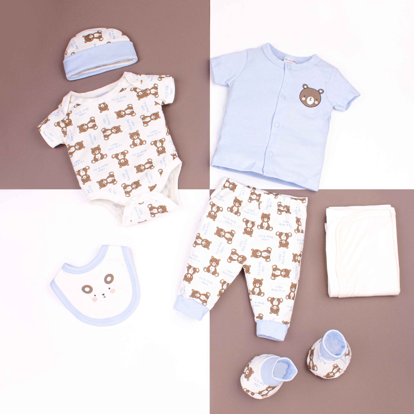 Wonder-Child 7 Piece Starter Set Baby Bear Print