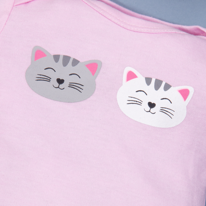 Hudson Baby 3 piece Set Pink Cat face Print
