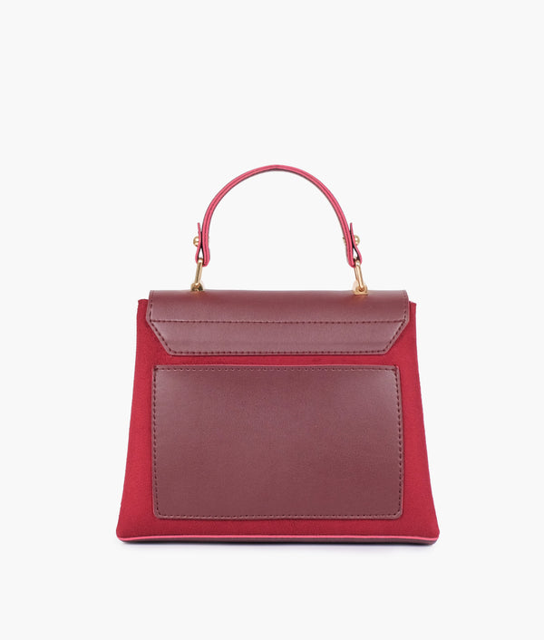 RTW Creation - Burgundy suede mini top-handle bag
