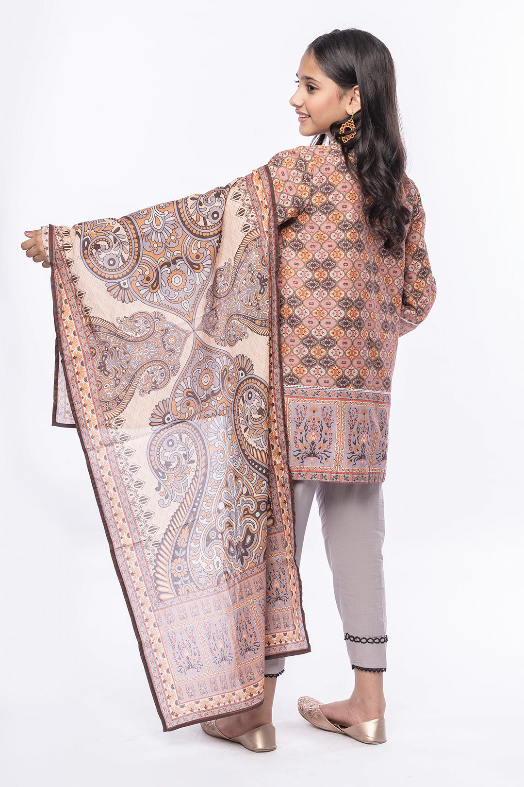 3PCS Digital Printed Lawn Shirt, Dupatta & Cotton Trouser SKU: SFRK-010