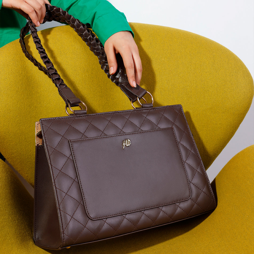 Velvique Leather Tote Bag-tan