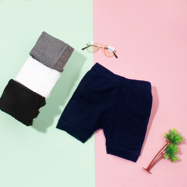 Baby Girl Fancy Navy Blue Short Legging