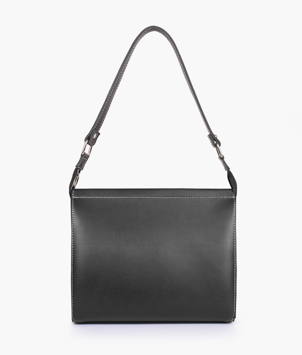 RTW Creation - Black suede trio twist handbag