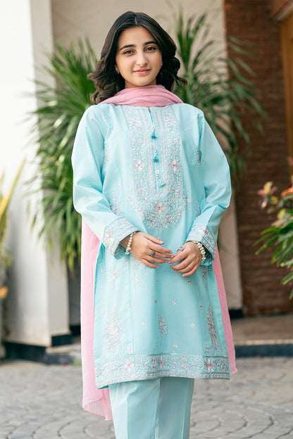 Cotton Lawn Fabric EMBROIDERED 3 PCS SUIT SKU: : TSFC-004