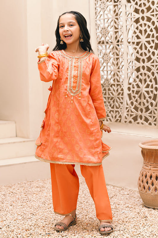 MGF-010,  Panel frock style  with round neck, embellished with samosa lace ,beads and samosa rope,