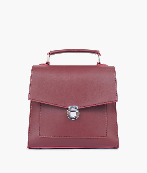 RTW Creation - Burgundy push-lock messenger bag