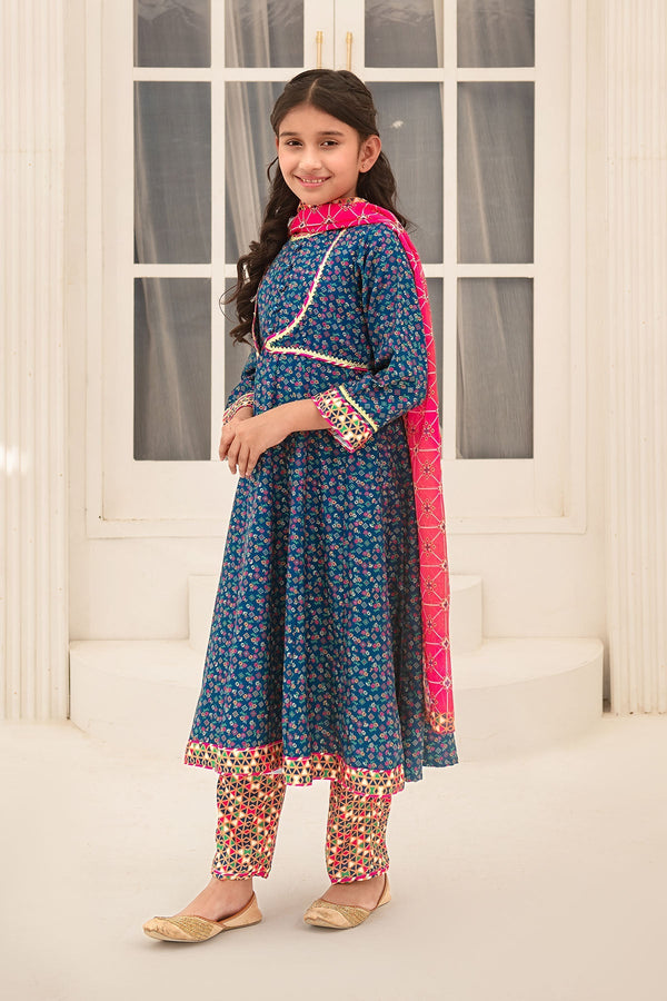 Ochre Clothing Herringbone Digital Printed 3 Pc Suit-COR-125