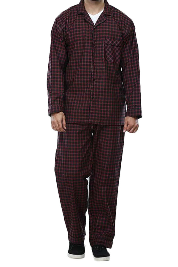 Valerie Men's Pajama Set / Pajamas / Pajamas / PJs, Woven, Check-VL-CHPJ-01-RD