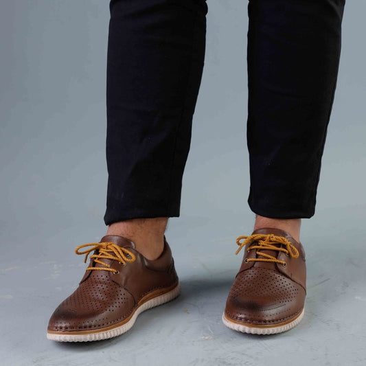 Turkish-made Real Leather Brogues in Tan