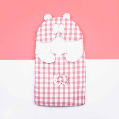 Baby Boy Carry nest Pink Checked bow Print