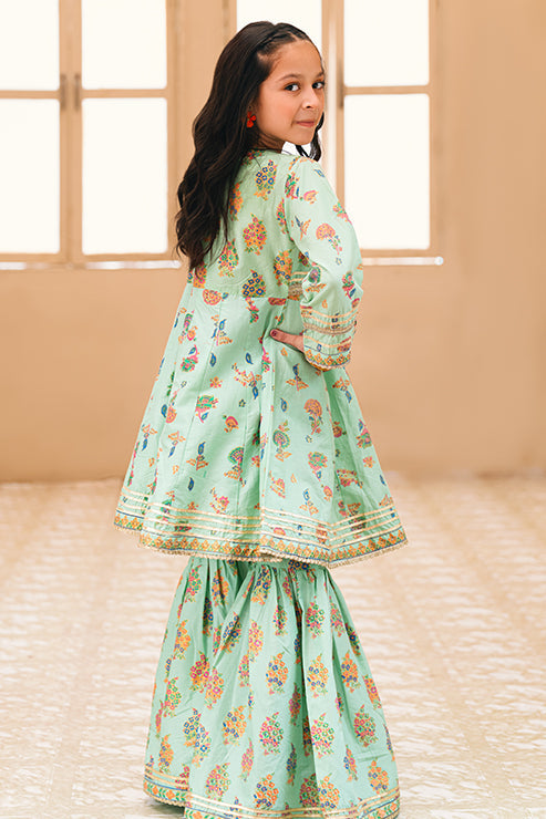 Mint Green Table Print Festive 2 Piece Suit SKU: MGF-011