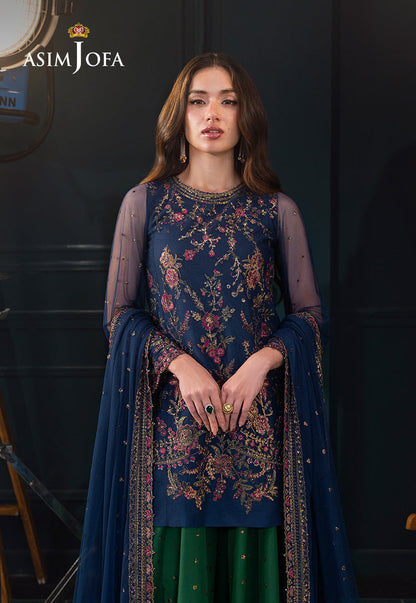 AJLFC-07 EMBROIDERED NET UNSTITCHED 3 PCS