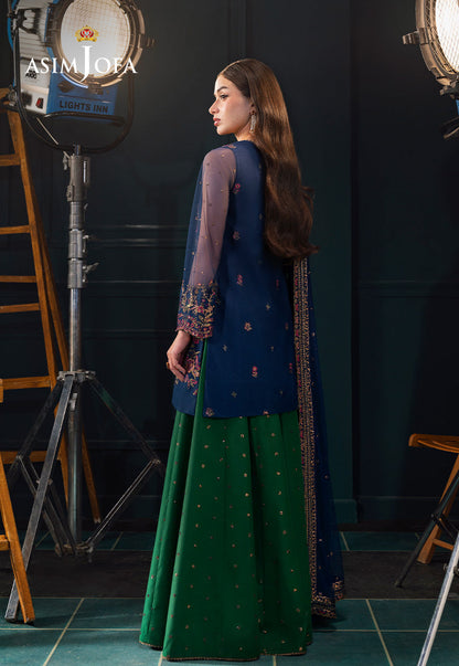 AJLFC-07 EMBROIDERED NET UNSTITCHED 3 PCS