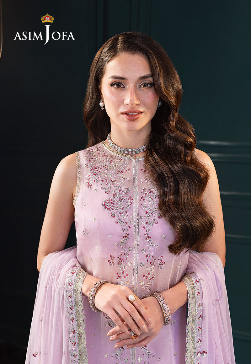 AJLFC-09 EMBROIDERED SOFT NET ORGANZA UNSTITCHED 3 PCS