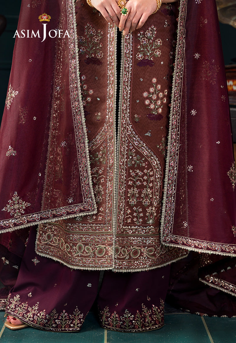 AJLFC-08 EMBROIDERED JAVERIA NET UNSTITCHED 3 PCS