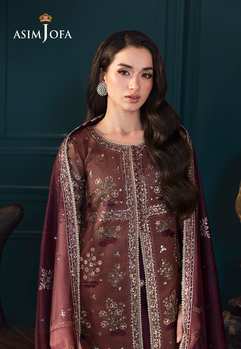 AJLFC-08 EMBROIDERED JAVERIA NET UNSTITCHED 3 PCS