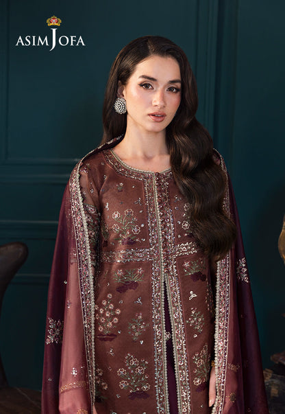 AJLFC-08 EMBROIDERED JAVERIA NET UNSTITCHED 3 PCS