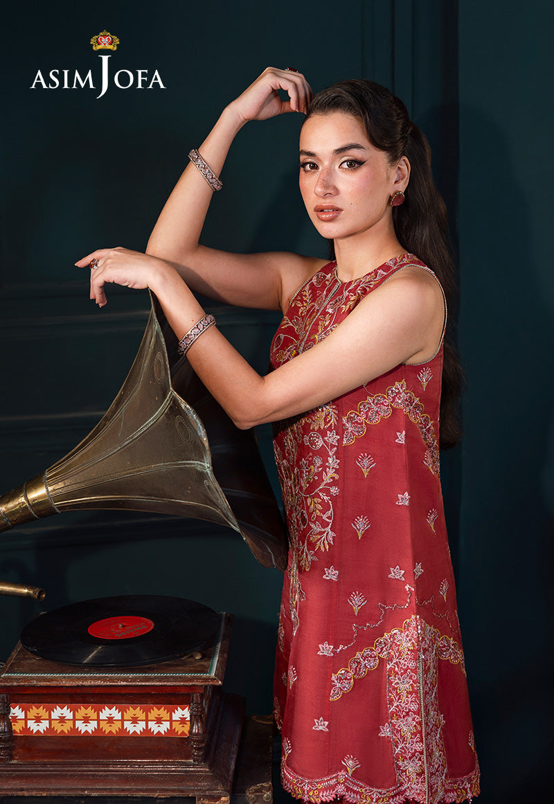 AJLFC-06 EMBROIDERED ORGANZA UNSTITCHED 3 PCS