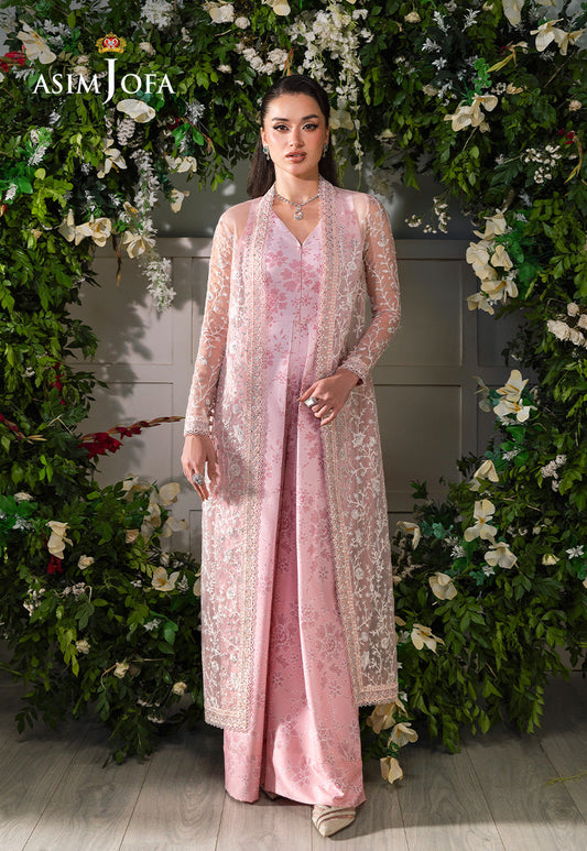 AJLFC-02 EMBROIDERED ORGANZA UNSTITCHED 2 PCS