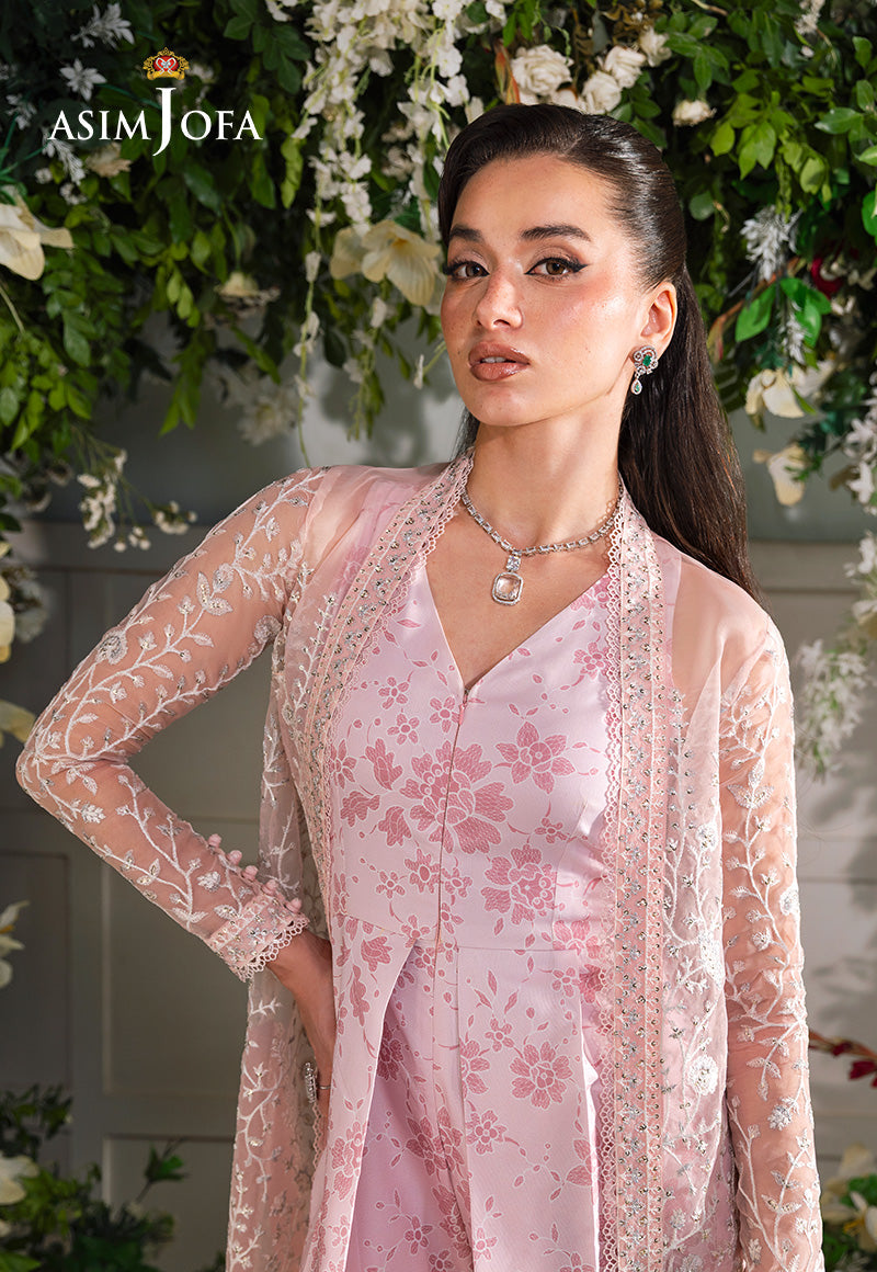 AJLFC-02 EMBROIDERED ORGANZA UNSTITCHED 2 PCS